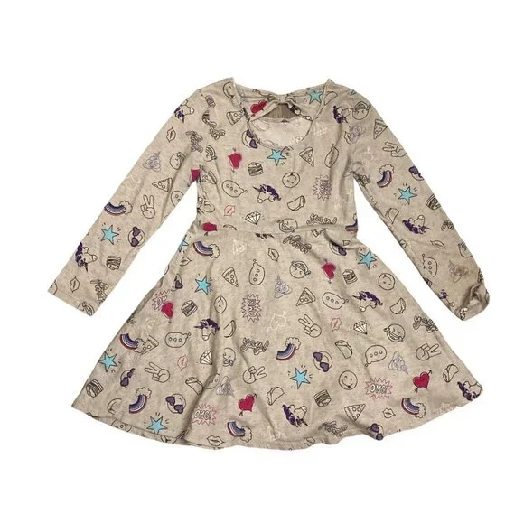 Children's Place Doodles emoji long sleeves dress Girls size‎ 5/6 - Picture 2 of 4